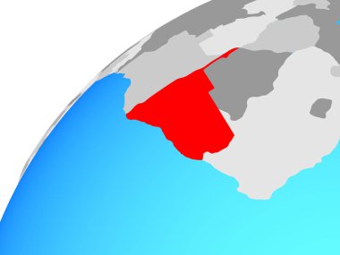 Namibya dünya üzerinde. 3D çizim.