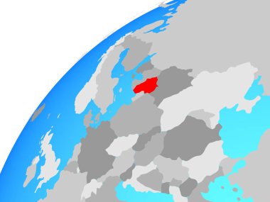 Litvanya dünya üzerinde. 3D çizim.