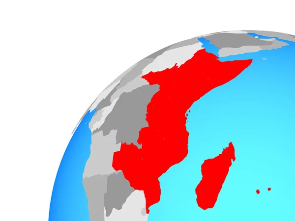 Ostafrika Auf Dem Globus Illustration — Stockfoto