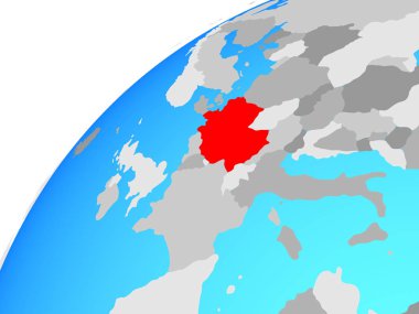 Almanya Dünya üzerinde. 3D çizim.