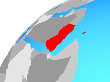 Yemen dünya üzerinde. 3D çizim.