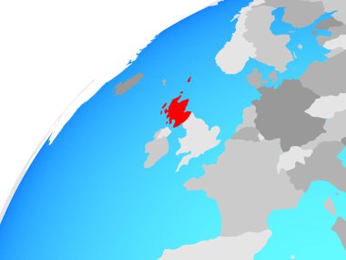 İskoçya dünya üzerinde. 3D çizim.