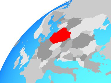 Polonya Dünya üzerinde. 3D çizim.