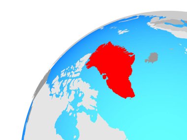 Grönland dünya üzerinde. 3D çizim.