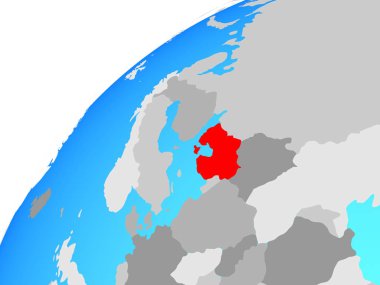 Baltık ülkeleri dünya üzerinde. 3D çizim.