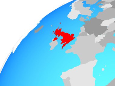 Amerika Birleşik Devletleri Dünya üzerinde. 3D çizim.