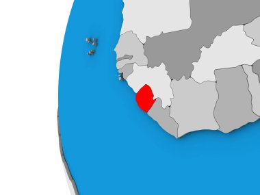 Sierra Leone mavi siyasi 3d dünya üzerinde. 3D çizim.