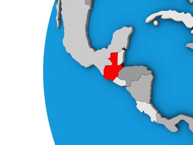 Guatemala mavi siyasi 3d dünya üzerinde. 3D çizim.