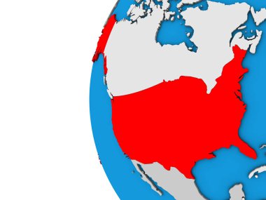 ABD mavi siyasi 3d dünya üzerinde. 3D çizim.