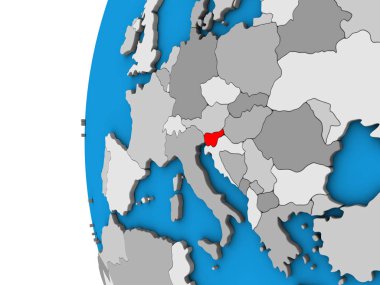 Slovenya mavi siyasi 3d dünya üzerinde. 3D çizim.