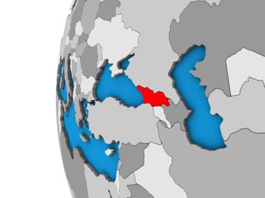 Georgia mavi siyasi 3d dünya üzerinde. 3D çizim.