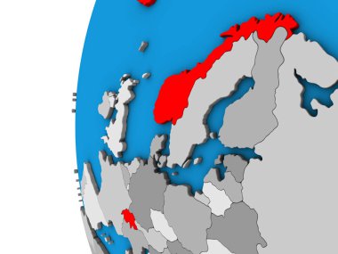 EFTA Ülkeleri mavi siyasi 3d dünya üzerinde. 3D çizim.