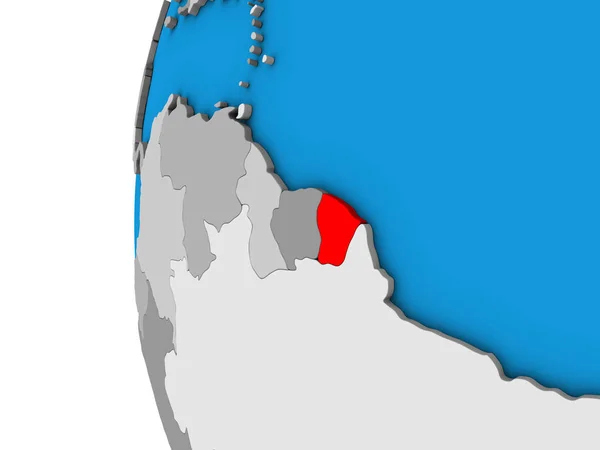 Französisch Guiana Auf Blauem Politischen Globus Illustration — Stockfoto