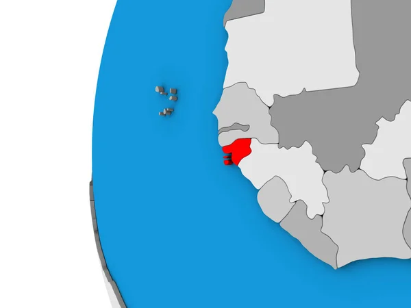 Bissau Guinea Kék Politikai Földgömb Illusztráció — Stock Fotó