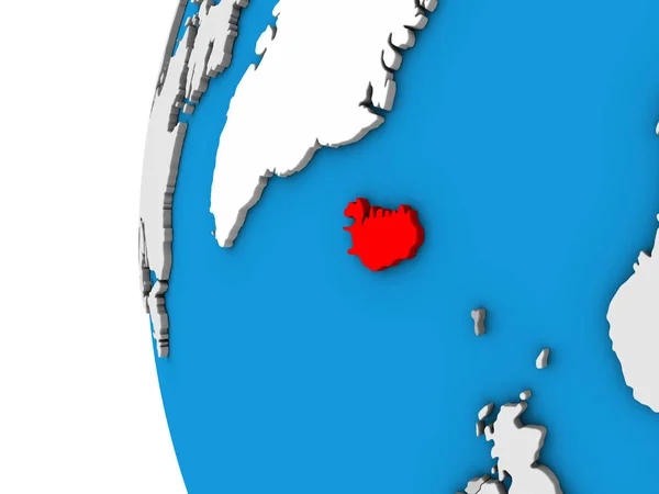Island Auf Blauem Politischen Globus Illustration — Stockfoto