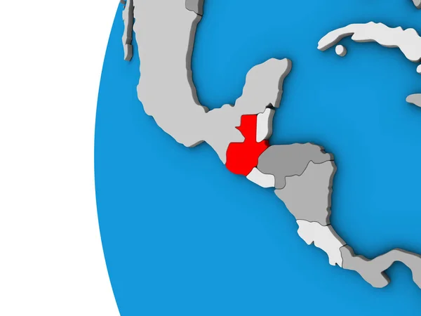 Γουατεμάλα Μπλε Πολιτικό Τρισδιάστατη Υδρόγειο Απεικόνιση — Φωτογραφία Αρχείου