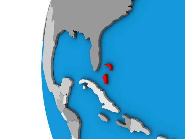 Багамские Острова Голубом Политическом Глобусе Иллюстрация — стоковое фото