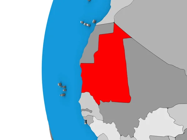 Mauritania Blue Political Globe Ilustración —  Fotos de Stock