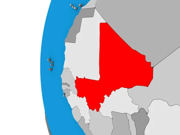 Mali Blue Political Globe Illustration — Stock Photo, Image