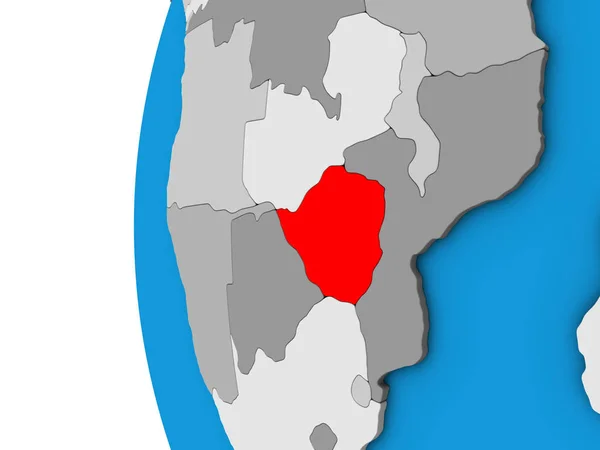 Zimbabwe Kék Politikai Földgömb Illusztráció — Stock Fotó