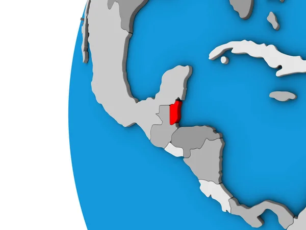 Belize Sul Globo Blu Politico Illustrazione — Foto Stock