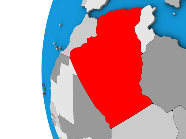 Algerije Blauwe Politieke Globe Illustratie — Stockfoto