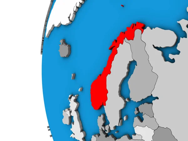 ノルウェー青い政治 地球儀 イラストレーション — ストック写真