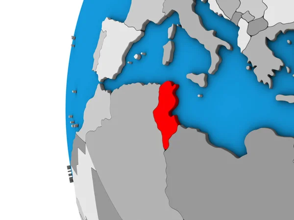 青い政治 地球儀は チュニジア イラストレーション — ストック写真