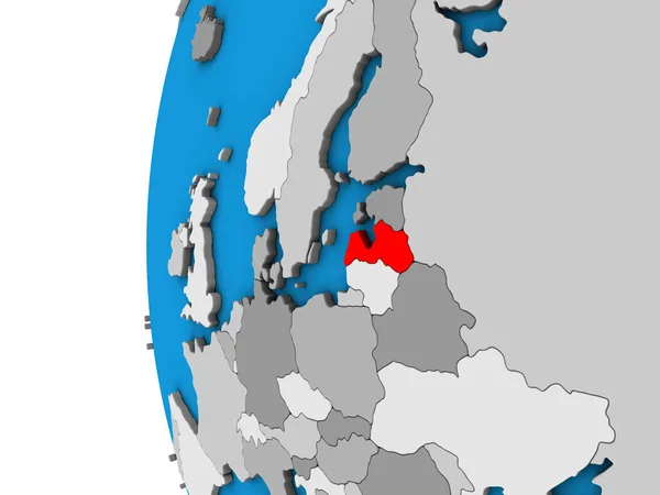 Латвія Синій Політичних Моделі Землі Ілюстрація — стокове фото