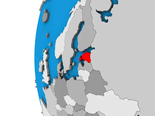 爱沙尼亚在蓝色政治3D — 图库照片