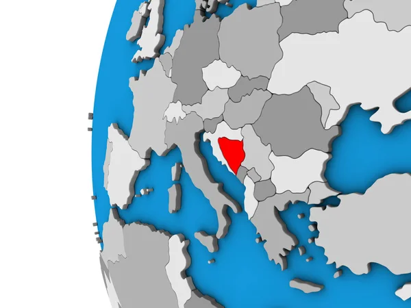Bosznia Hercegovina Kék Politikai Földgömb Illusztráció — Stock Fotó