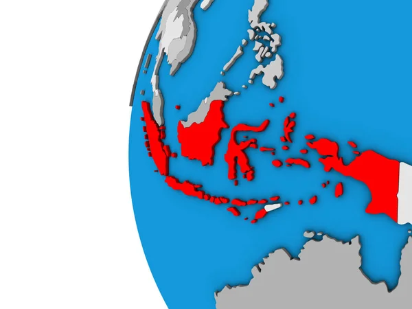 Indonesia Sul Globo Blu Politico Illustrazione — Foto Stock