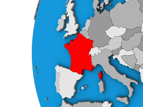 Франція Синій Політичних Моделі Землі Ілюстрація — стокове фото