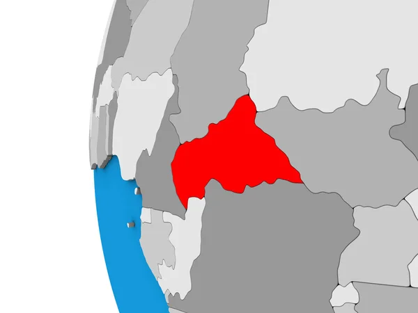 Afryki Środkowej Niebieski Globus Polityczny Ilustracja — Zdjęcie stockowe