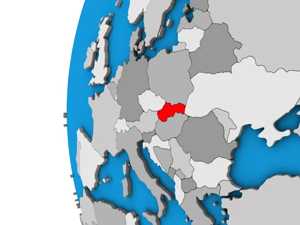 Словакия Голубом Политическом Глобусе Иллюстрация — стоковое фото