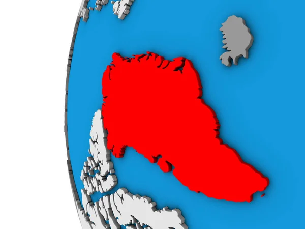 Groenland Blauwe Politieke Globe Illustratie — Stockfoto