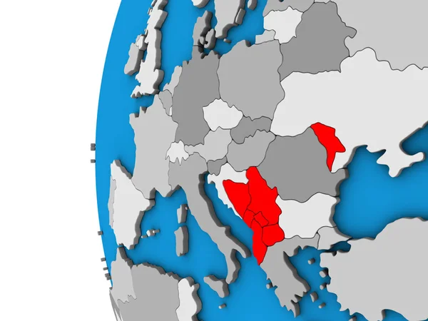 Cefta Countries Blue Political Globe Illustration — Stock Photo, Image