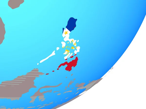 Φιλιππίνες Ενσωματωμένο Εθνική Σημαία Μπλε Πολιτική Σφαίρα Απεικόνιση — Φωτογραφία Αρχείου