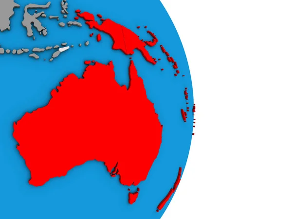 Australien Auf Einfachen Politischen Globus Illustration — Stockfoto