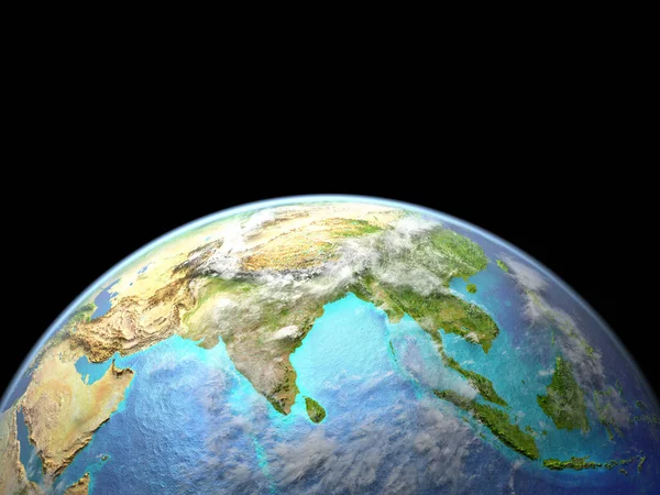 宇宙からアジア 惑星の表面の非常に高いディテール イラスト Nasa から提供されたこのイメージの要素 — ストック写真
