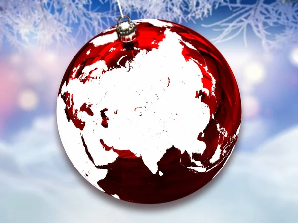 Asia Red Shiny Chrismas Frosty Background Illustration Elements Image Furnished — Stock Photo, Image