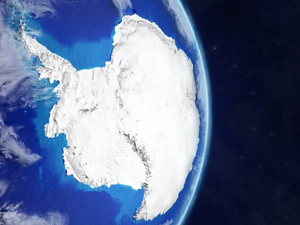 実際の非常に詳細な惑星の表面と雲と地球のモデル上の領域から南極 イラスト Nasa から提供されたこのイメージの要素 — ストック写真