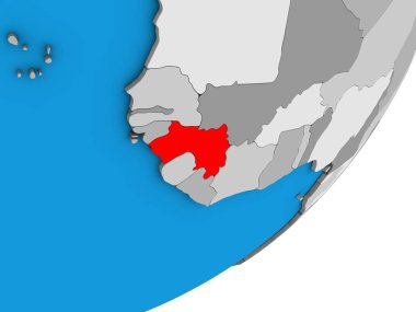 Gine mavi siyasi 3d dünya üzerinde. 3D çizim.