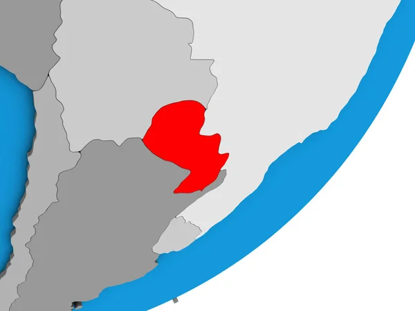Парагвай Синій Політичних Моделі Землі Ілюстрація — стокове фото