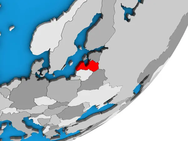 Латвія Синій Політичних Моделі Землі Ілюстрація — стокове фото