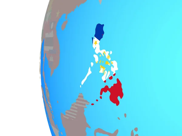 Φιλιππίνες Ενσωματωμένο Εθνική Σημαία Μπλε Πολιτική Σφαίρα Απεικόνιση — Φωτογραφία Αρχείου