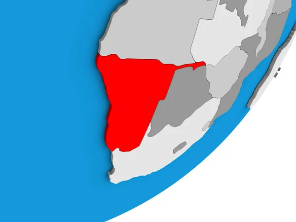 纳米比亚在蓝色政治3D — 图库照片