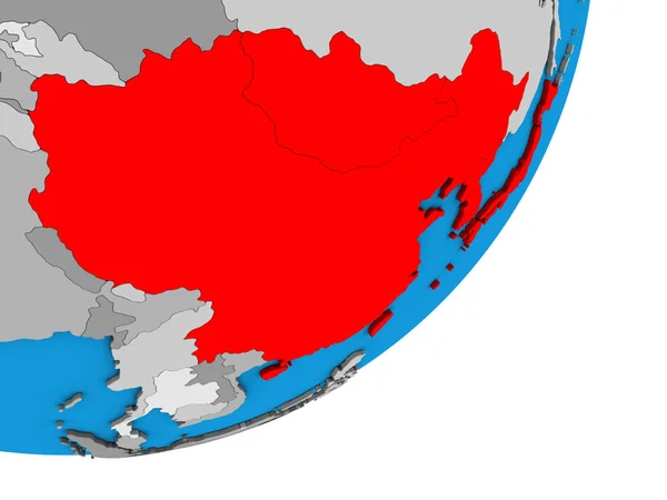 东亚在蓝色政治3D — 图库照片