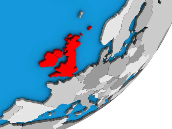 Britische Inseln Auf Blauem Politischen Globus Illustration — Stockfoto