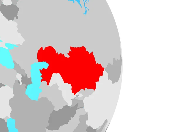 Kazachstan Proste Globus Polityczny Ilustracja — Zdjęcie stockowe